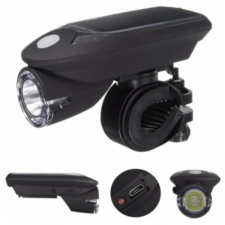 Велофара с солнечной батареей Solar Usb Bicycle Light FY-307