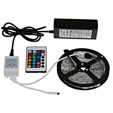 Светодиодная лента в комплекте SMD 5050 RGB + блок питания и