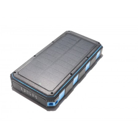 Внешний аккумулятор Power Bank 20000 mAh на солнечной батарее с
