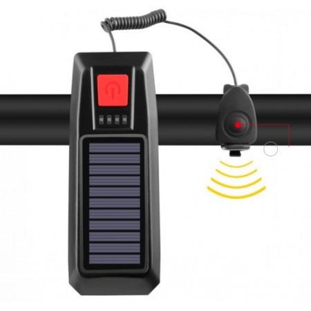 Фонарик велосипедный BG-LY-17 USB на солнечной батарее с