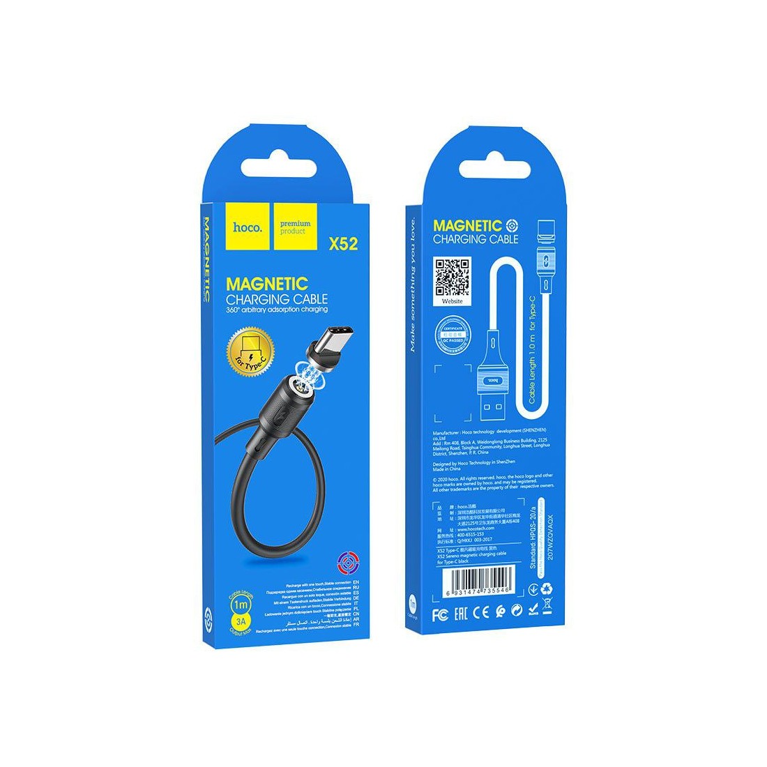 Кабель магнитный USB Type-C Hoco Х52 MAGNETIC оптом