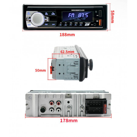 Автомагнитола JSD-521 BT-2USB 7 COLOUR оптом