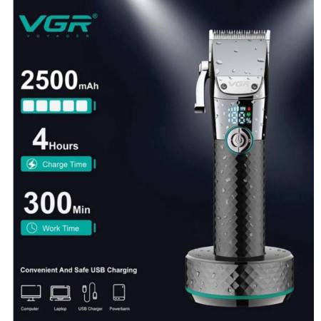 Профессиональная беспроводная машинка для стрижки волос VGR