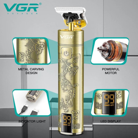 Профессиональная машинка для стрижки волос и бороды VGR V-076