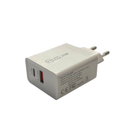 Адаптер заряджання 220V Fast Charge 18W PD USB та Type C