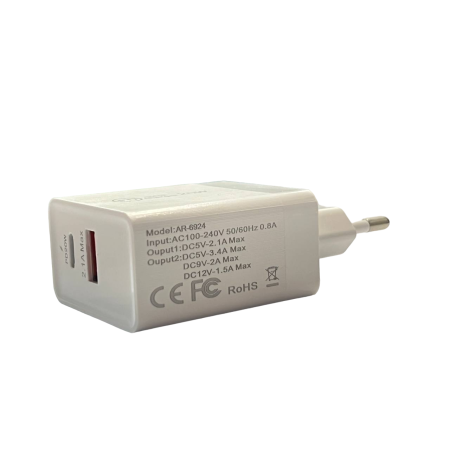 Адаптер заряджання 220V Fast Charge 18W PD USB та Type C