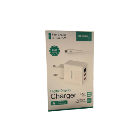 Зарядное устройство адаптер 220В CX QC03 5740 с 2 USB и LED