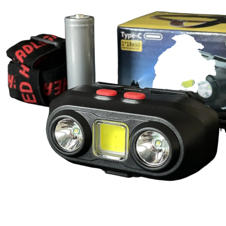 Налобний ліхтар XbALOG KX-303 LED+COB, 18650 аккумулятор, 400