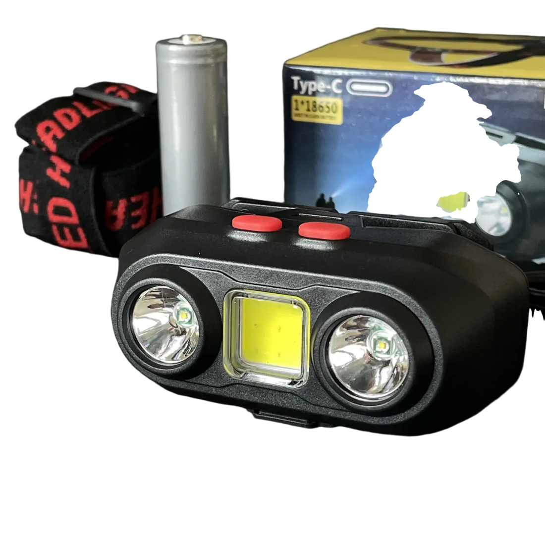 Налобний ліхтар XbALOG KX-303 LED+COB, 18650 аккумулятор, 400